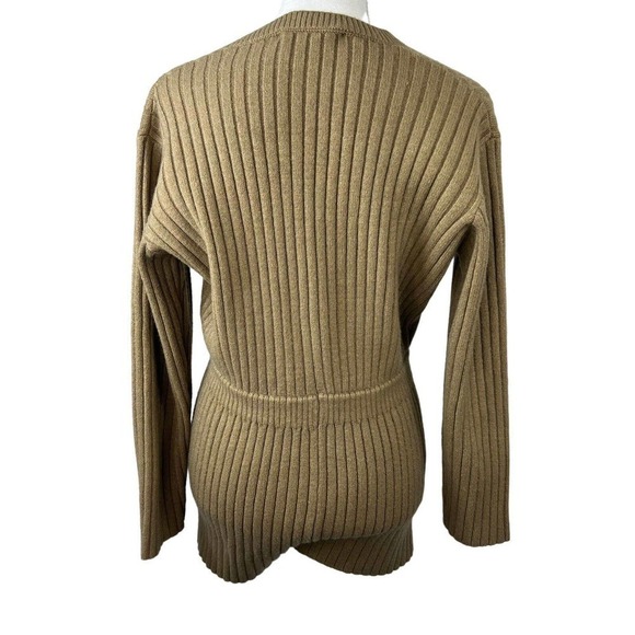 Zara Tan Chunky Knit Romper Jumpsuit Playsuit Size M Ribbed Knit - Picture 10 of 14